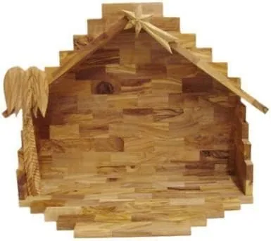 Olive Wood Nativity Set with Folding Stable, 14 Pieces view 5