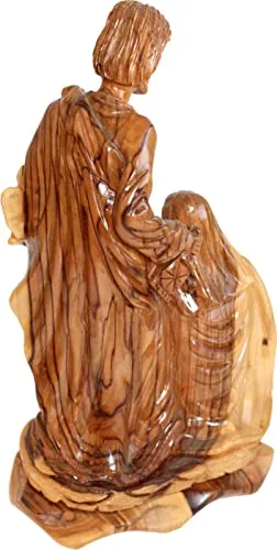 Holy Family Olive Wood Statue, 11 Inch
