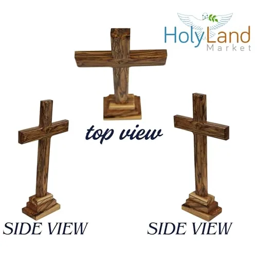 Holy Land Market Olive Wood Standing Altar Cross, 12 Inch view 2