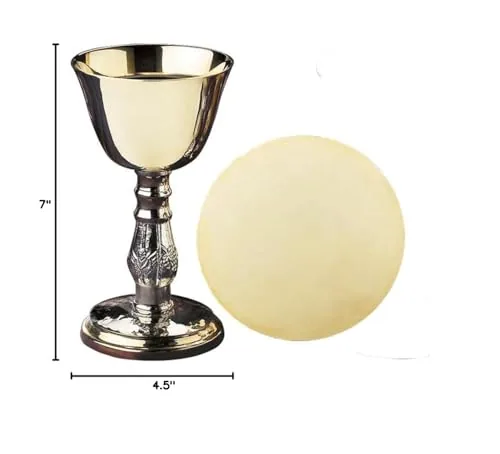 Sudbury Two-Tone Antique Silver Chalice and Paten, 5 oz