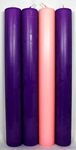 51% Beeswax Church Advent Candles, 1 1/2 x 16 in, Set of 4
