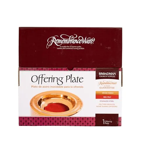 Broadman RemembranceWare Brass Offering Plate, Red Felt view 3