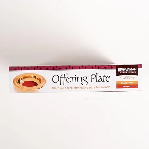Broadman RemembranceWare Brass Offering Plate, Red Felt view 5