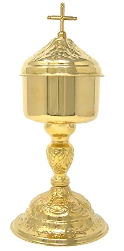 Needzo Solid Brass Ciborium with Cross Lid, 10 in view 4