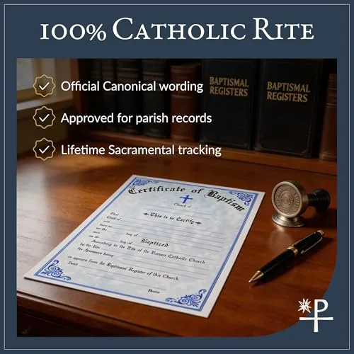 Catholic Baptism Certificates, Pad of 50 view 5