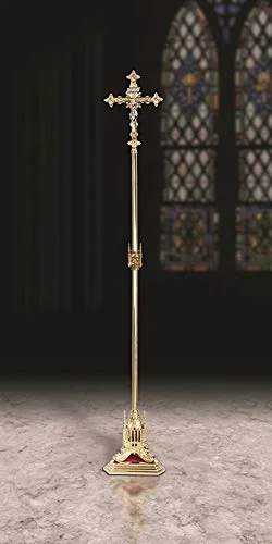 San Pietro Polished Brass Processional Crucifix, 85 in view 2