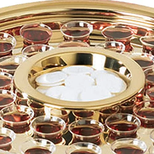 Faithful Gifts Brass Tone Tray with Center Bread Plate view 2