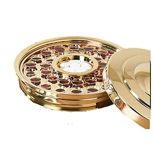 Faithful Gifts Brass Tone Tray with Center Bread Plate view 3