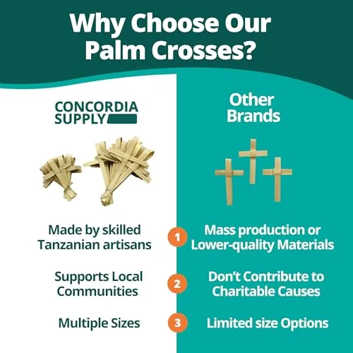 Concordia Supply Large Palm Crosses, 7 x 4.5 in (50) view 6