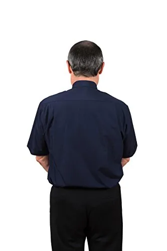Reliant Short-Sleeve Tab Collar Shirt, Navy view 2