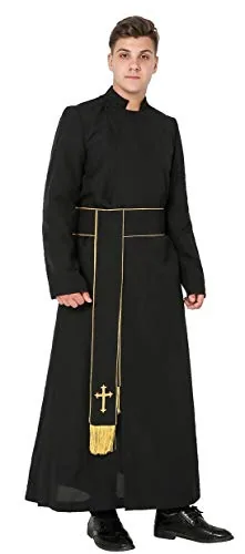 IvyRobes Band Cincture, Black With Gold Cross