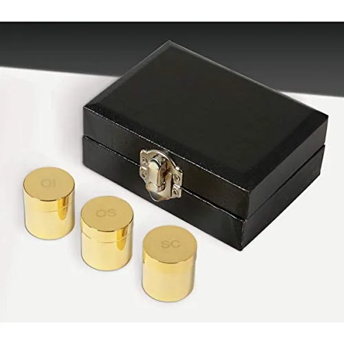 Sudbury Polished Brass Holy Oil Stock Set of 3 in Case