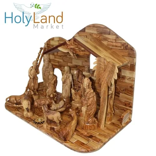 Extra Large Olive Wood Nativity Set, 10.5 Inch Figures