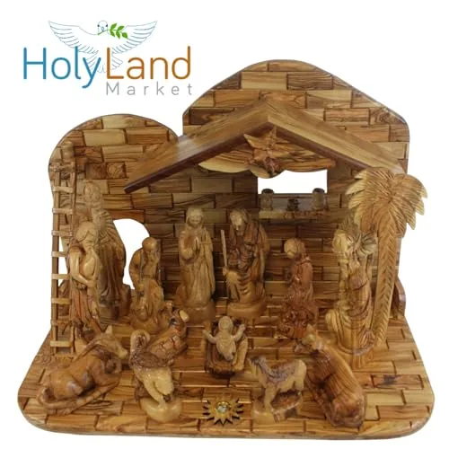 Extra Large Olive Wood Nativity Set, 10.5 Inch Figures view 2