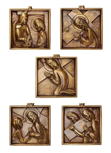 Christian Brands Solid Brass Stations of the Cross, 4.75 in