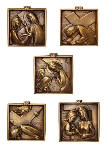 Christian Brands Solid Brass Stations of the Cross, 4.75 in view 2