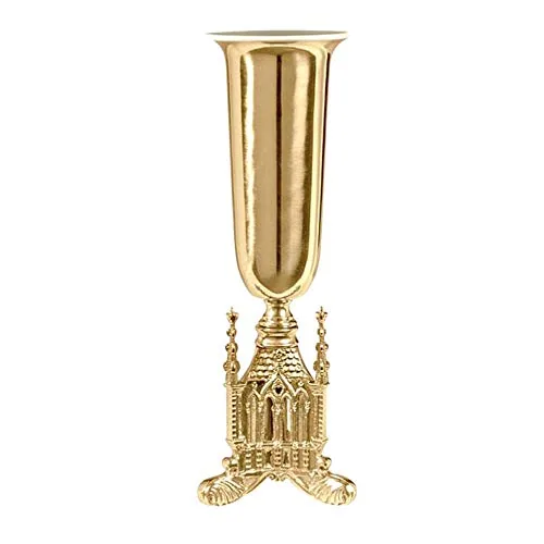 San Pietro Solid Brass Altar Flower Vase, 15 in view 3