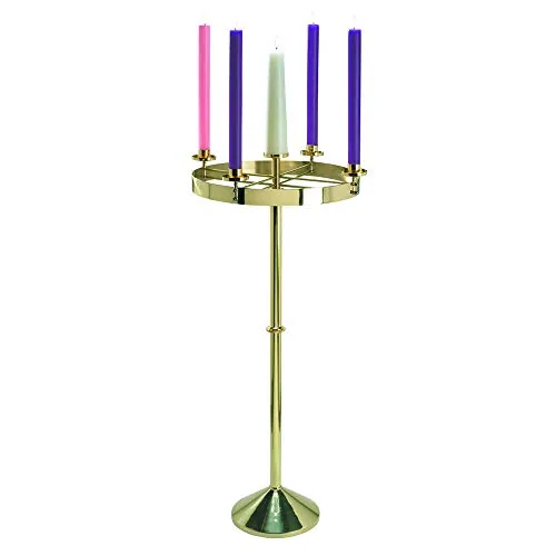 F.A. Dumont Standing Brass Advent Wreath, 48 in High