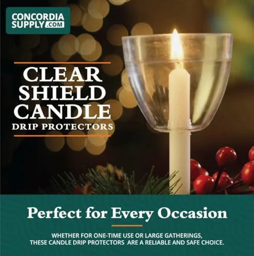 Concordia 5 in Candles with Clear Plastic Shields (250)