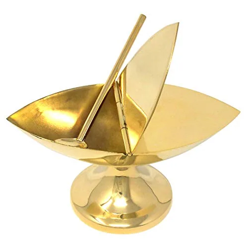 Needzo Polished Brass Censer with Boat and Spoon, 10 in view 5