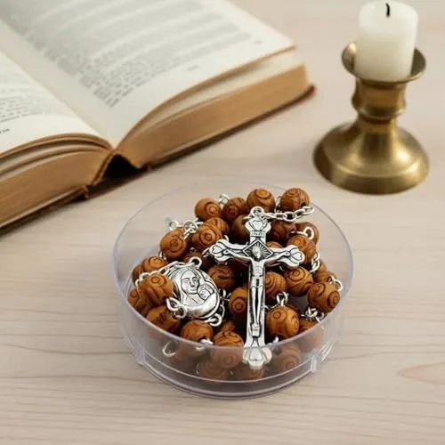 Nazareth Store Olive Wood Rosary with Holy Soil Medal view 2