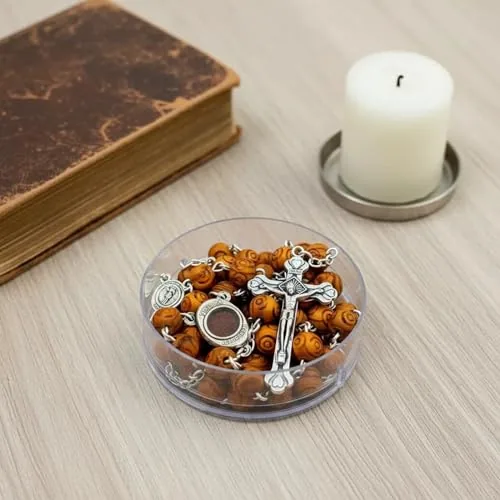 Nazareth Store Olive Wood Rosary with Holy Soil Medal view 5
