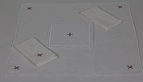Church Atelier Linen Altar Set with Red Cross, 4 Pieces view 2