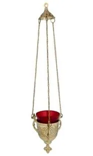 Sudbury Hanging Sanctuary Lamp with Ruby Glass