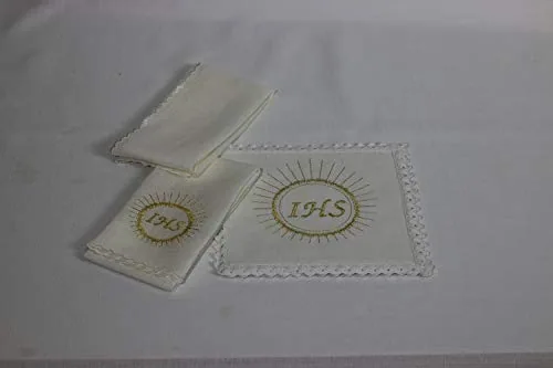 Church Atelier Linen Altar Set with IHS Monogram, 4 Pieces view 3