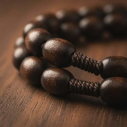 St. Benedict Dark Wood Bead Rosary view 6