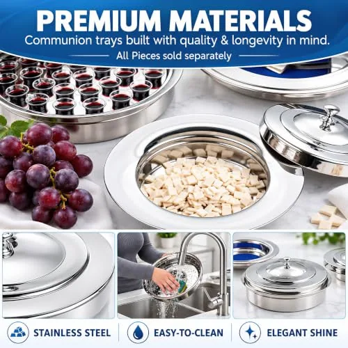 Silver Stackable Communion Bread Tray view 2