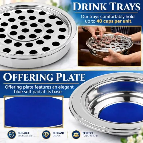 Silver Stackable Communion Bread Tray view 4