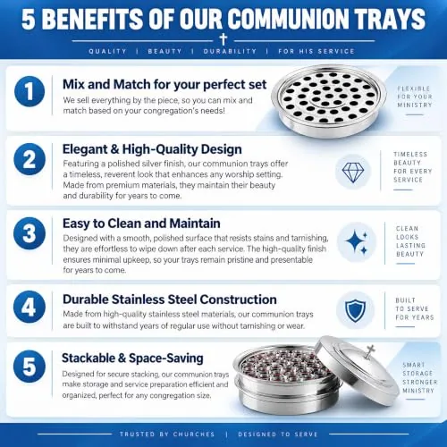 Steadfast Selections Stainless Offering Plate, Blue Pad