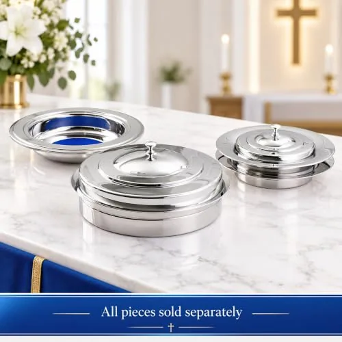 Steadfast Selections Stainless Offering Plate, Blue Pad view 4