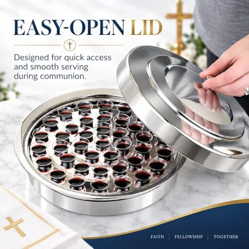 Silver Communion Cup Tray Lid view 5
