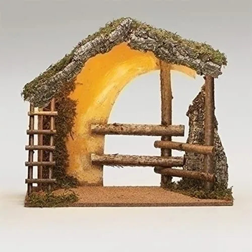 Fontanini LED Lighted Italian Stable, 12 in Scale