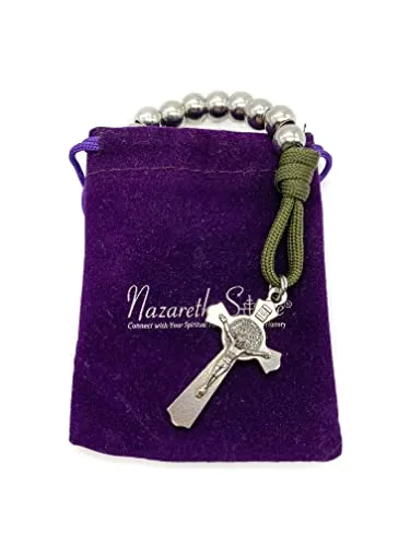 One-Decade Paracord Pocket Rosary, St. Joseph Medal view 6