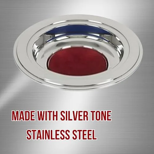 Needzo Stainless Steel Offering Plate, Burgundy Felt, 12 in view 2