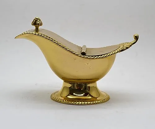 Classical Church Goods Solid Brass Incense Boat and Spoon view 4