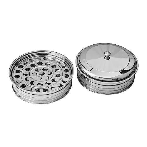 Three-Tray Stainless Steel Communion Set with Lid view 2