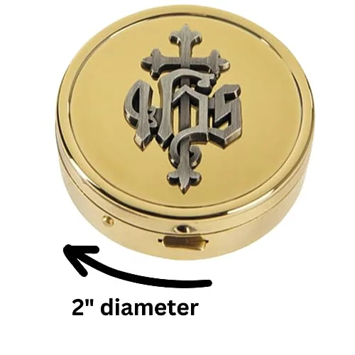 Needzo Small Brass IHS Pyx, 2 in (Set of 3)