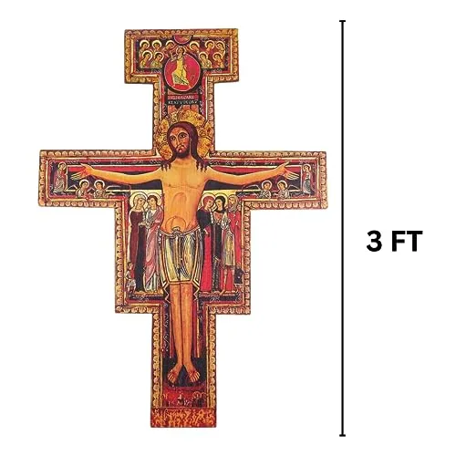 Needzo Large San Damiano Wall Crucifix, 36 in