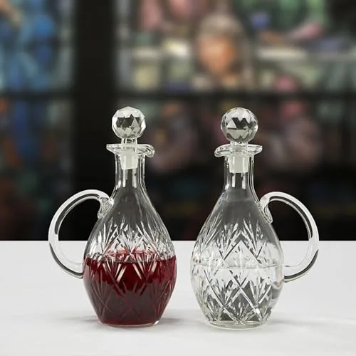 Needzo Glass Cruet Set for Water and Wine, 20 oz (2)