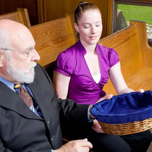 FillTouch Wicker Offering Baskets with Liners, 12 in (2) view 4