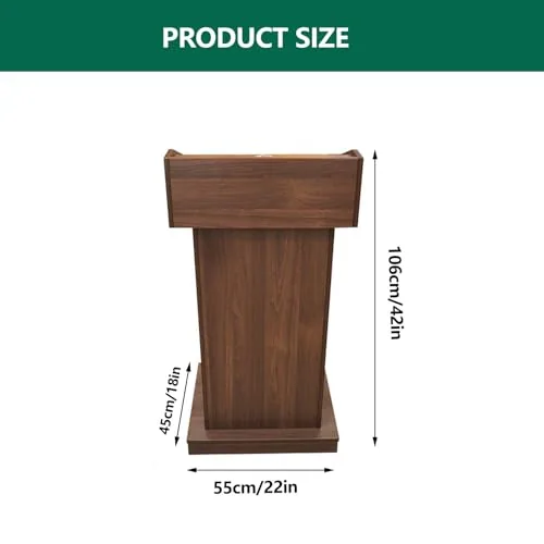 Yadlan Solid Wood Pulpit with Tilted Top and Shelf view 6