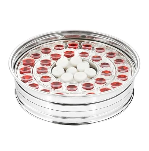 VJR Stainless Communion Tray with Bread Plate and 33 Cups view 3