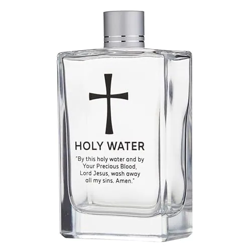 Needzo Glass Holy Water Bottle with Prayer, 3 oz