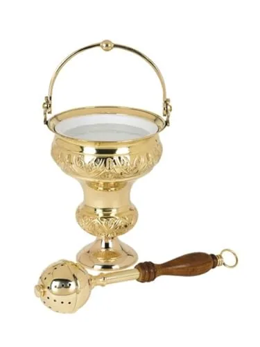 Trinity Church Supply Ornate Holy Water Pot and Sprinkler