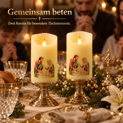 QQFCTOO LED Prayer Candle, Holy Family Image view 5