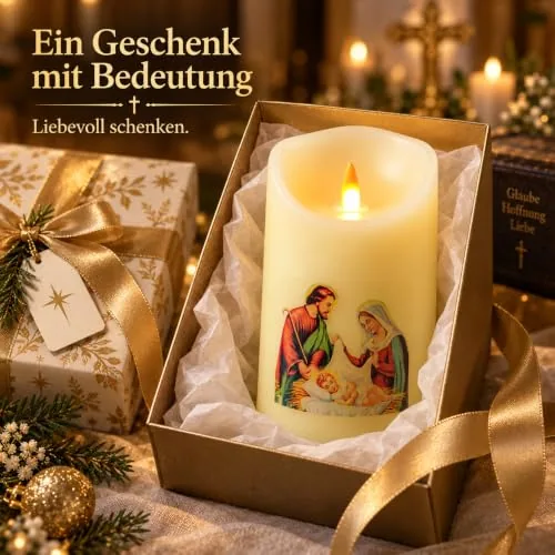 QQFCTOO LED Prayer Candle, Holy Family Image view 6